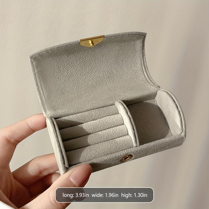 Elegant Mini Jewelry Organizer Box Portable Anti-Tarnish Velvet Lined For Rings & Accessories Perfect Gift For Women Mother'S Day Valentine'S