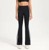 High Waist Flared Yoga Pants - Hip-Lifting, Elastic, Double Stripe Design