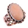 Natural Pink Opal Gemstone Handmade 925 Sterling Silver Two Tone Ring S.8 D5s80