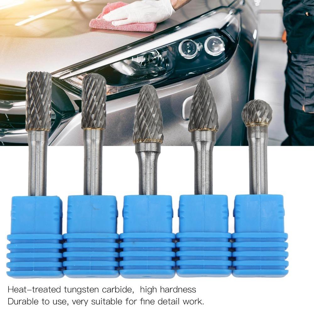 5PCS Alloy Steel Carbide Rotary Burr Set 6x10mm Rotary Burr File Set Weld Seam Trimming