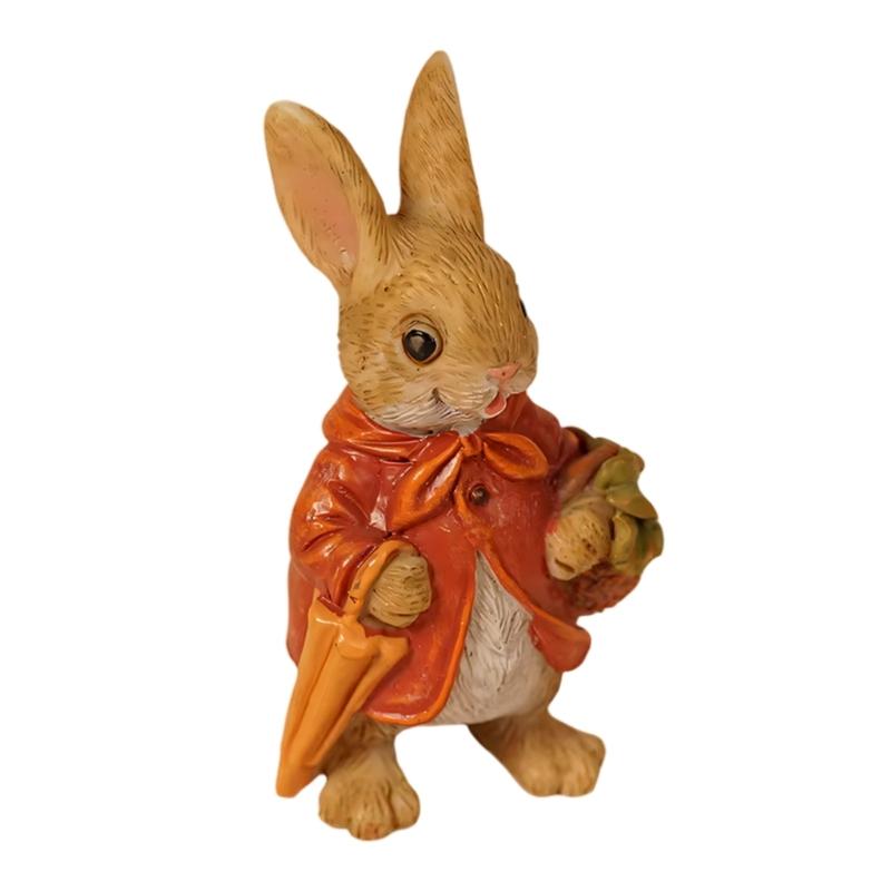 Miniature Rabbit Figurines Easters Bunnies Rabbit Miniature Fairys Garden Decors Cake Toppers Decors Landscape Ornament