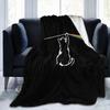 Lustige Katze Rockmusik Schwarze Überwurfdecke Gemütlich Weich Warm Flanell Fleece Decken für Zuhause Büro Dekor Alle Jahreszeiten 80x60 Zoll