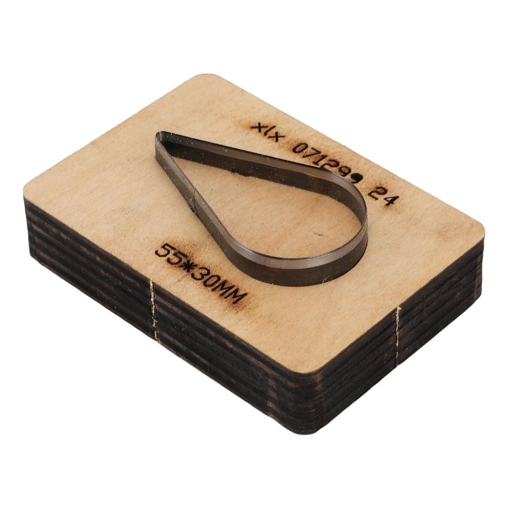 Leather Cutting Die High Carbon Steel Wooden Drop Shape Embossing Cutting Die for DIY Leather