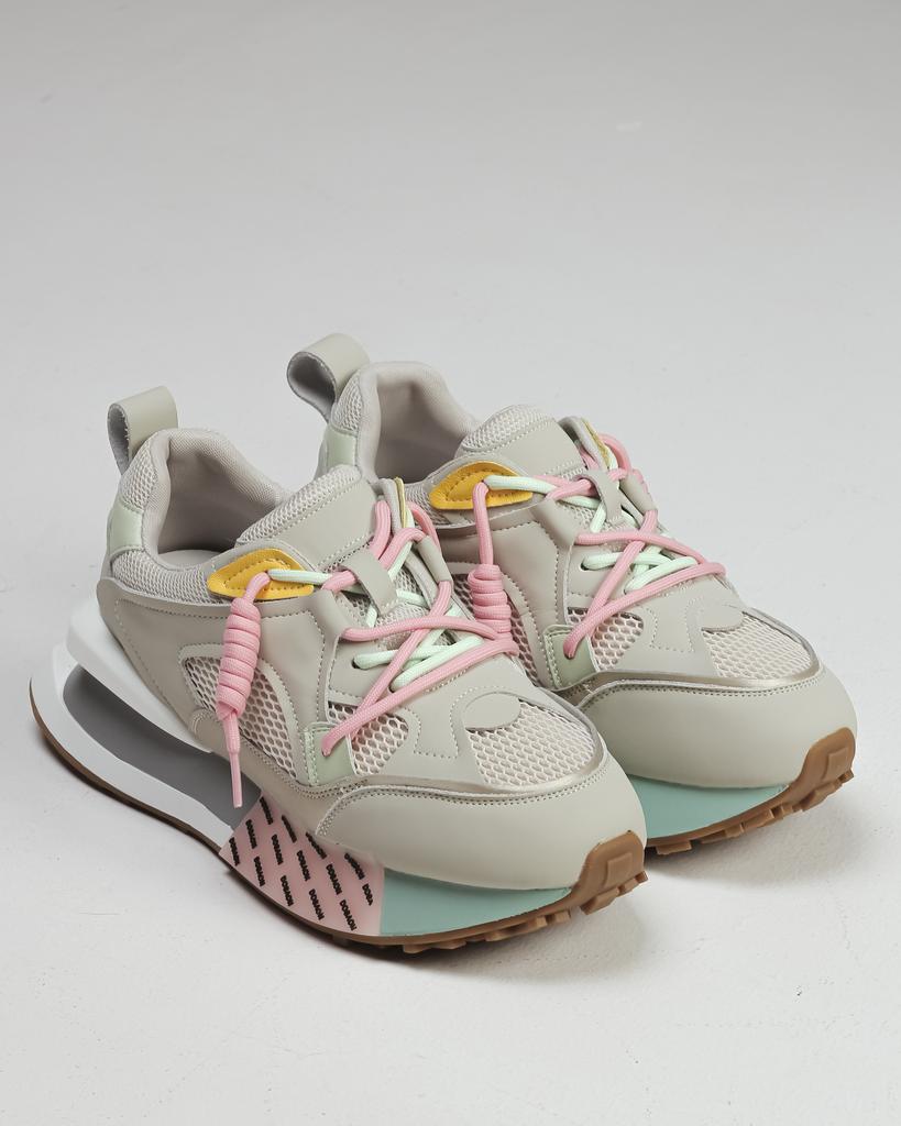 Spring Sneakers Lonza 184390 36 Gray Leather Textile