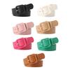 Simple Design Waist Belt For Women Girl Eye Catching Square Buckles And Candy Color Waist Band for Daily Pants Outfit