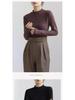 Women's Winter Warm Velvet Base Layer Shirt - Slim Fit, Long Sleeve, Half High Collar