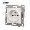 EIOMR EU Standard Wall Power Sockets White Crystal Glass Panel 16A Usb TV RJ45 Wall Switch Usb Outlets Module DIY for Round Box