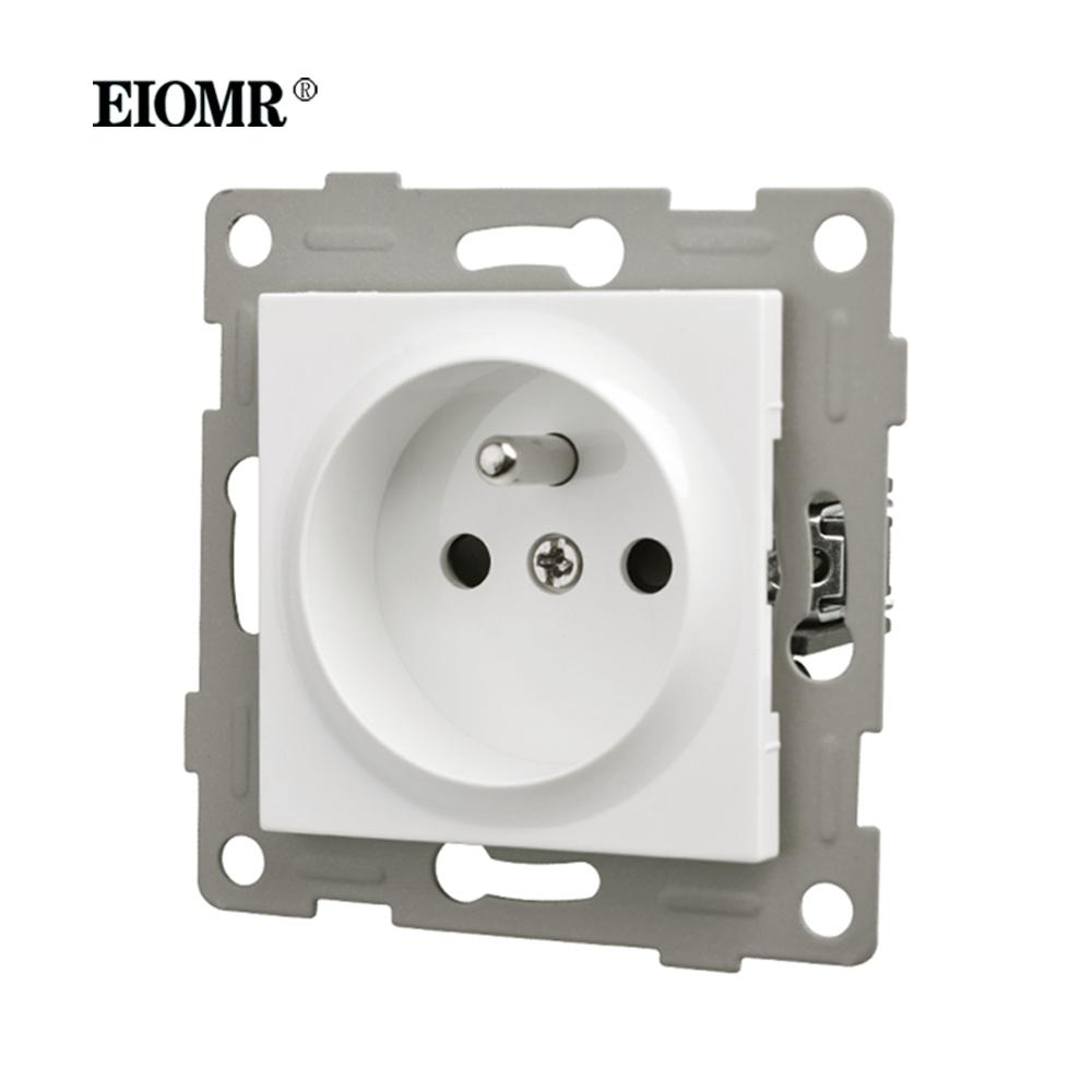 EIOMR EU Standard Wall Power Sockets White Crystal Glass Panel 16A Usb TV RJ45 Wall Switch Usb Outlets Module DIY for Round Box