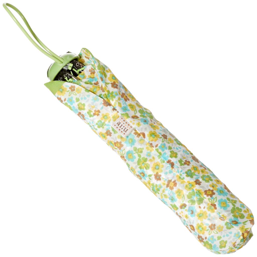 Aiu Small Floral Print Umbrella for 1AI Made in 50cm Ribs Women, 1704007, Green, Japan, (Free Size)