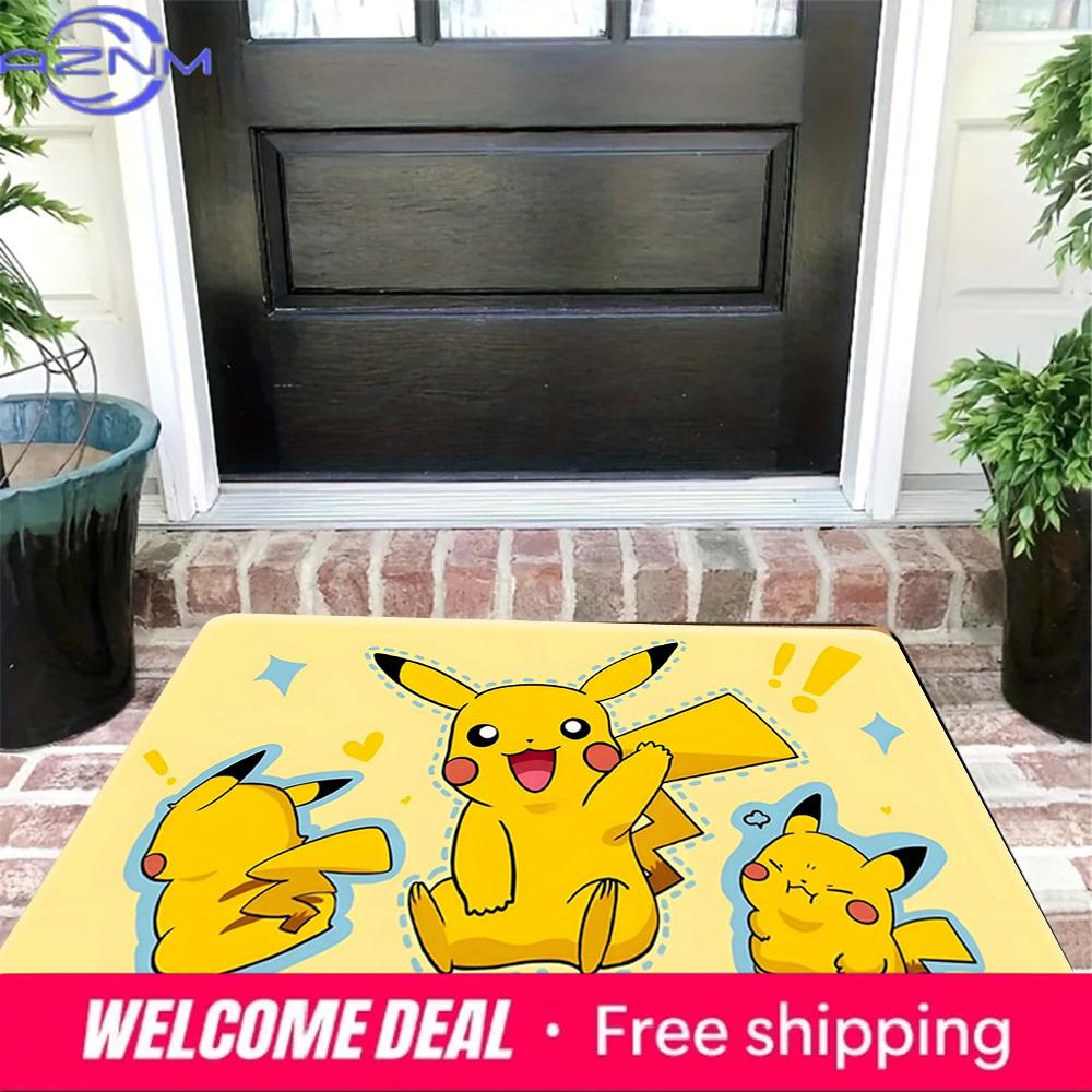 Cute Pikachu Multi-Poses Print Non-Slip Doormat Floor Mat