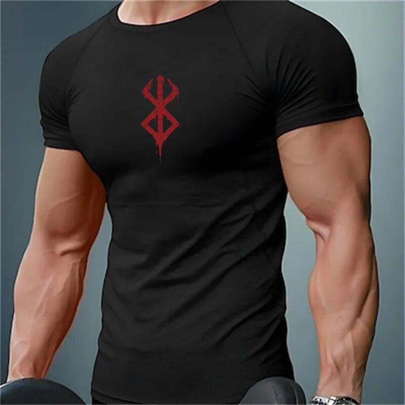 2026 Anime Men's Compression Shirt Fitness Sport Running Tight Gym TShirts Athletic Workout Quick Dry Tops Tee Summer
