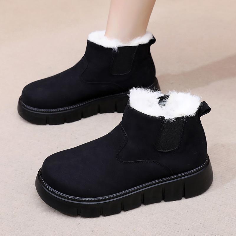Shoes Women's 2025 Winter New Women's Snow Boots Fleece Thickened Warm Mother Shoes Casual and Comfortable One Pedal
