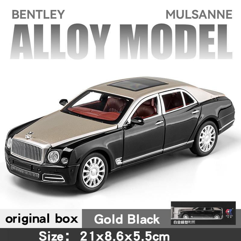 2026 Moulé sous pression 1:Collection de modèles réduits de voiture en alliage Bentley Mulsanne à l'échelle 24 Véhicule Simulation Son & Lumière Jouet Voiture en Métal Jouet pour Enfants Cadeau Modèle