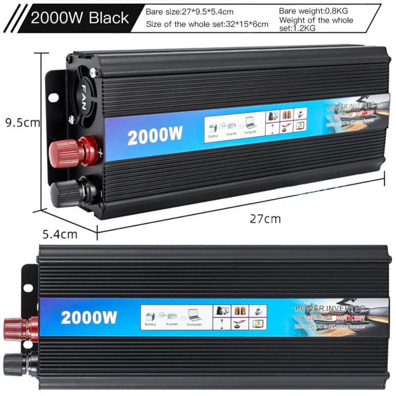 2000W Car Inverter 12V 220V Power Inverter AC 12V To 220V Car Voltage Converter With USB Charger For Phone Tablet