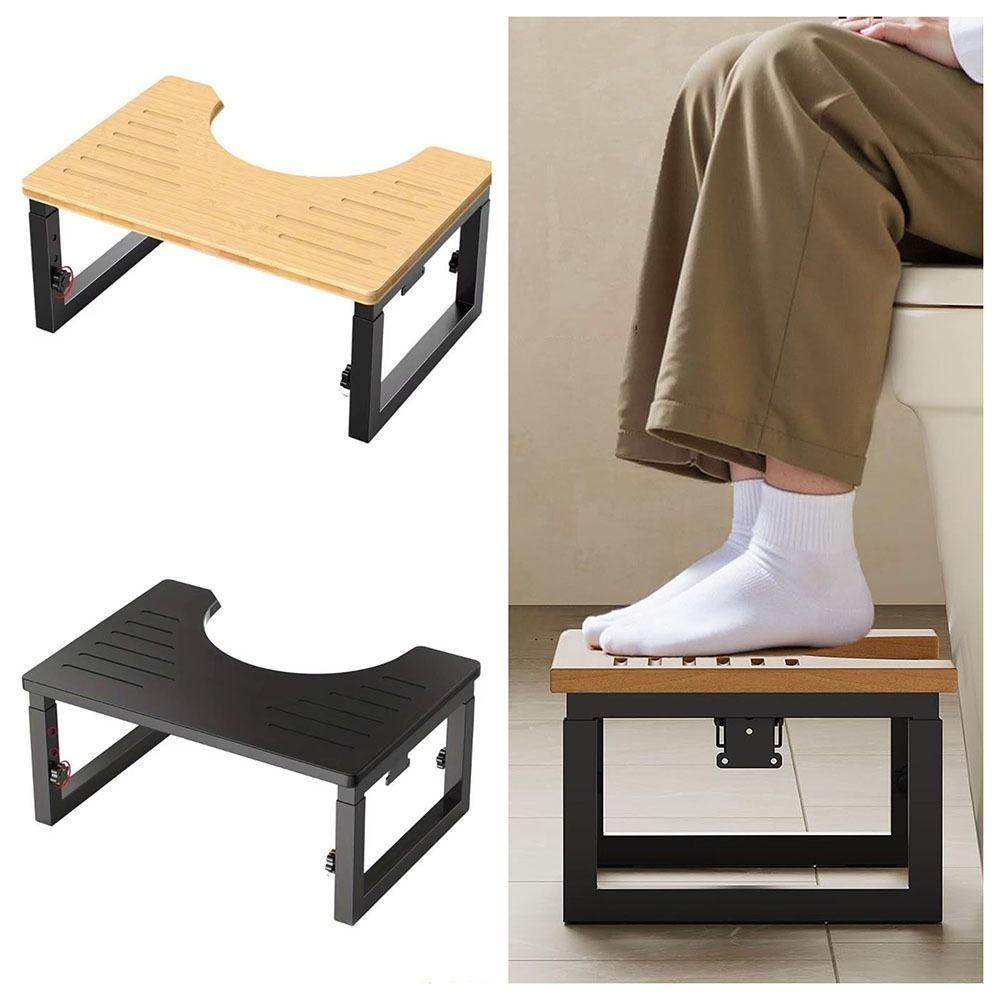 Removable Toilet Stool Non-slip Iron Wood Combination Foot Stool Anti Constipation Anti Curling Leg Poop Stool Potty Training
