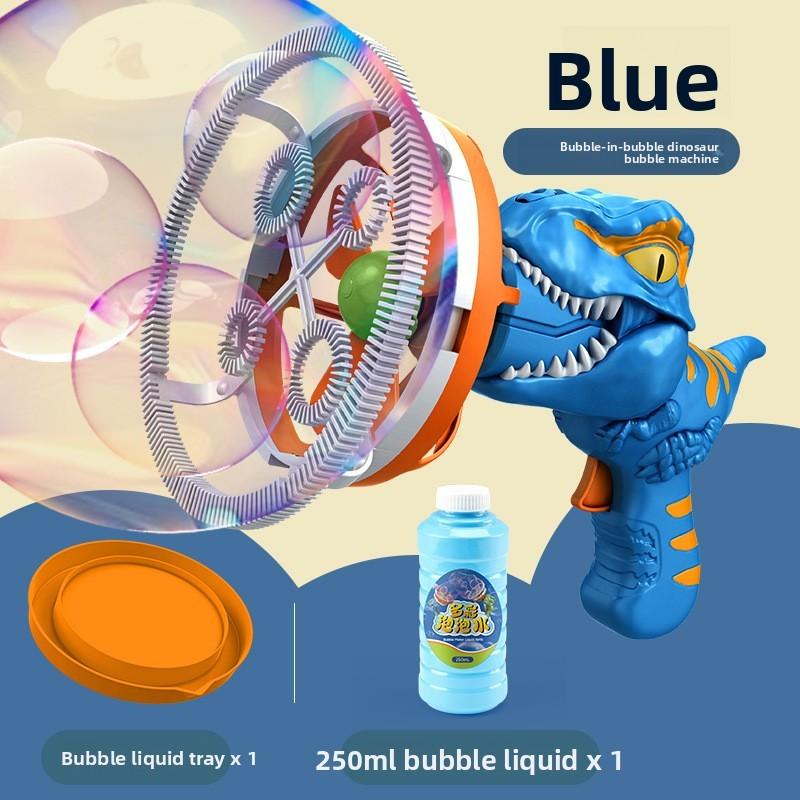 Dinosaurier-Seifenblasenpistole für Kinder mit elektrischem Ventilator und Seifenblasenbläser für Kleinkinder