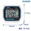 CASIO Alarm Clock, Radio-Controlled, Temperature and Humidity, Date, Day of the Week, Electronic Sound, Alarm, Snooze, Light, Silver, DQD-851J-8JF