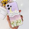 Cute Flower Cat Painted Case For Xiaomi Redmi 12 5G 2023 Soft Silicone TPU Back Cover For Redmi12 5G Global Phone Bumper