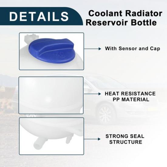 1Set Coolant Expansion Overflow Tank With Cap Sensor For VW Cabrio No.1H0121407A