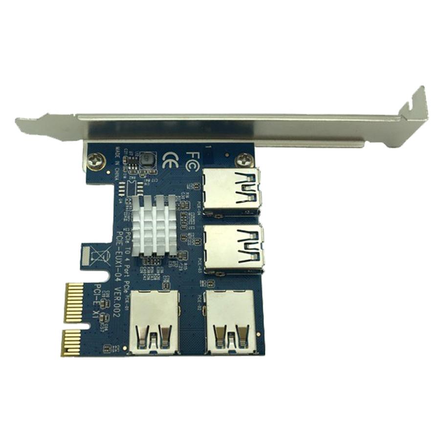 PCI Express Riser Card PCI-E 1 to 4 PCIE USB 3.0 Slots Multiplier Adapter Card