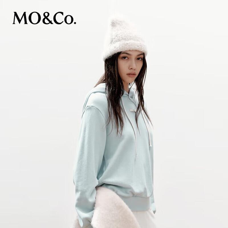 MO&Co. Women's Cotton Hooded Pullover Sweatshirt