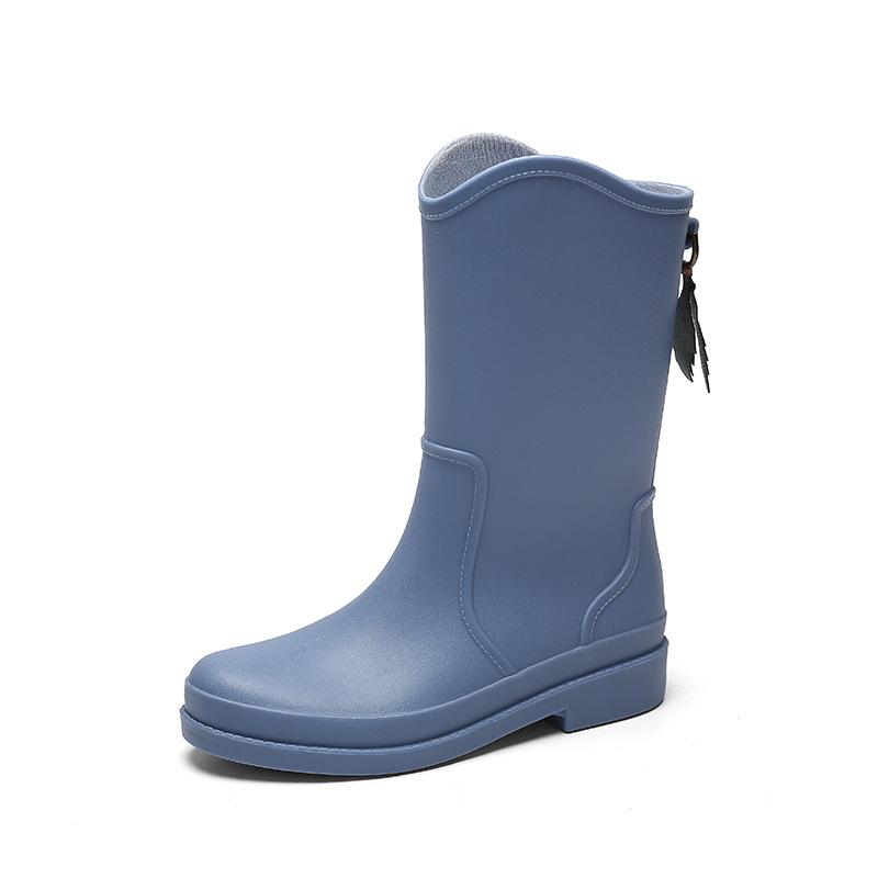 Women's Fashionable Waterproof Mid-High Rain Boots, Non-Slip & Wear-Resistant for Kitchen or Outdoor Use