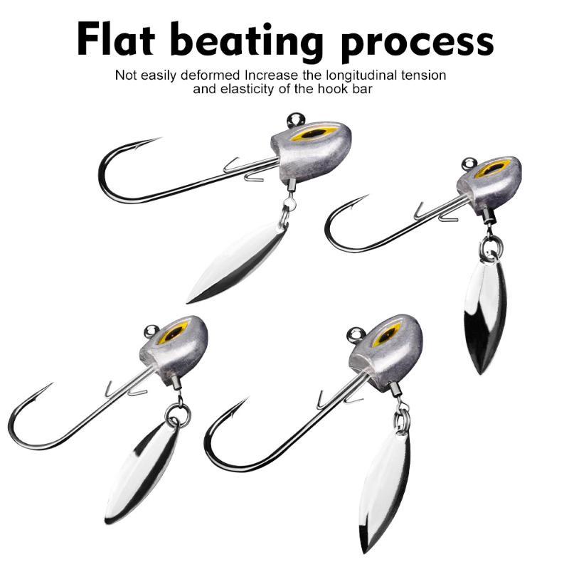 3Pcs Fishing Swimbait Hook Underspin Jig With Spinner Blade For Bass Freshwater Saltwater