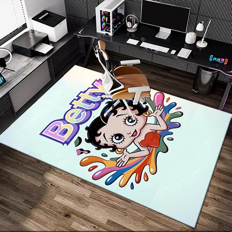1pc Digital Printed Chair Rug for Home Office Use, Betty Boop Carpet Appropriate for All Seasons, Soft Area Carpet