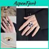 Chic Geometric Design Adjustable Pearl Ring For Women Fashionable Statement Piece