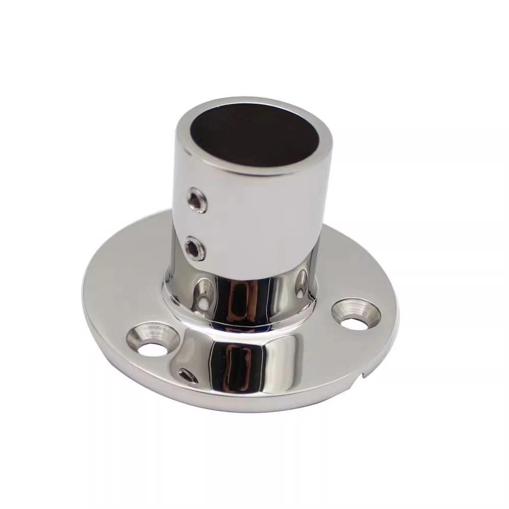 22MM Stainless Steel Round Base 7/8'' Tube Marine Hand Rail Base Boat Handrail Fittings  Yachts