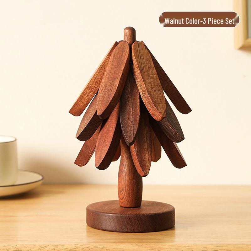 Christmas Tree Bamboo Insulation Pad: Creative Anti-Scald Pot Holder Coaster for Festive Table Decor
