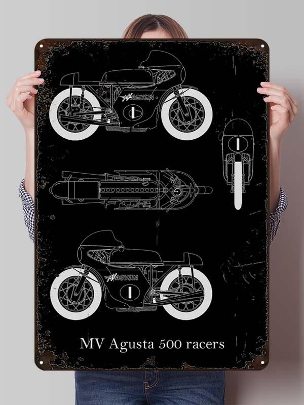 

MV Agusta Tinplate Sign Motorcycle Poster Bedroom Decoration Room Decor Men Custom Metal Signs for Garage Wall Art Decoration 20x30cm（7.8x11.8inch）