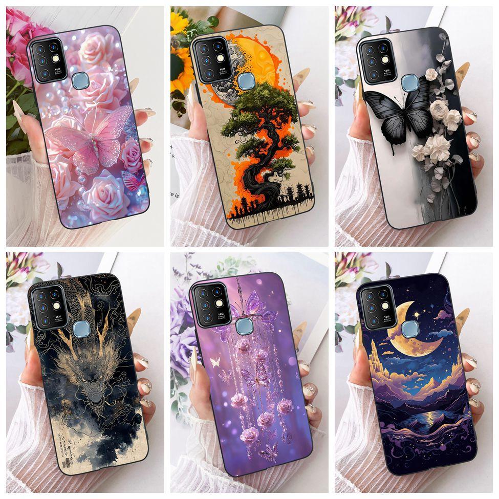 Case For Infinix Hot 10 Cover Aesthetic Cute Cat Fashion Funny Painted Bumper For Infinix Hot10 X682B X682C Casing