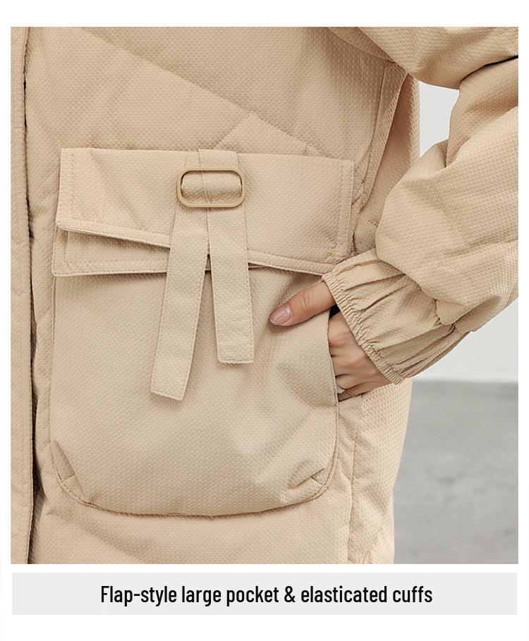 Graphene Maillard Women's Hooded Heated Mid-Length Winter Cotton Coat