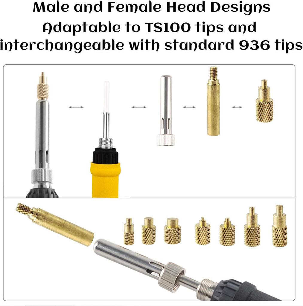 3D Printer Nut Embedding Tool: Universal 936 Soldering Iron Tip for M2-M8.
