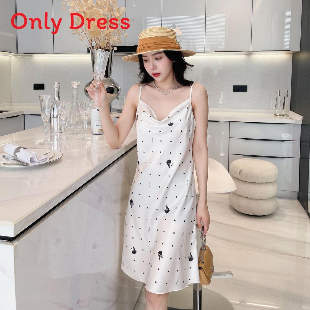 Summer Girl Ice Silk Heart Nightdress With V Neck And Sleeveless Design For Home Wear