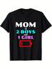 Mom and Sons Graphic Tee TShirt Mom 2 Sons Unbreakable Family Bond TShirt Black Shirt Mothers Day Birthday Gift for Moms