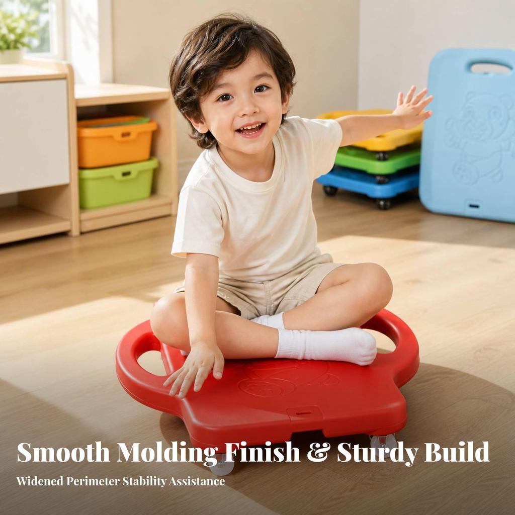 Low-Slung Children's Balance Scooter Sturdy Ride-Along Board with Caster