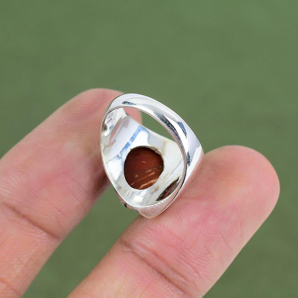 Red Snakeskin Jasper Ring 925 Sterling Silver Ring Original Gemstone Ring Handmade Jewelry Amazing Ring Gift For Love Available In Ring Size