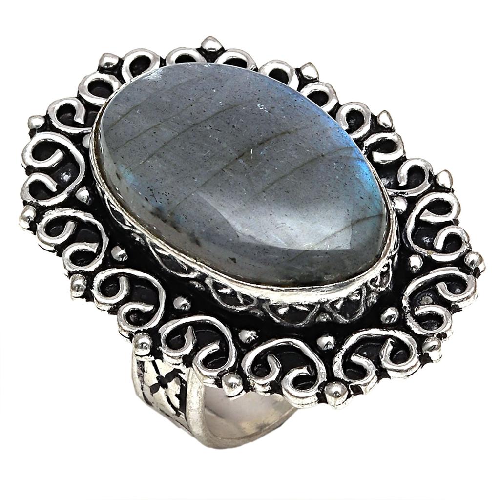 Labradorite Gemstone Handmade Silver Jewelry "6.5"