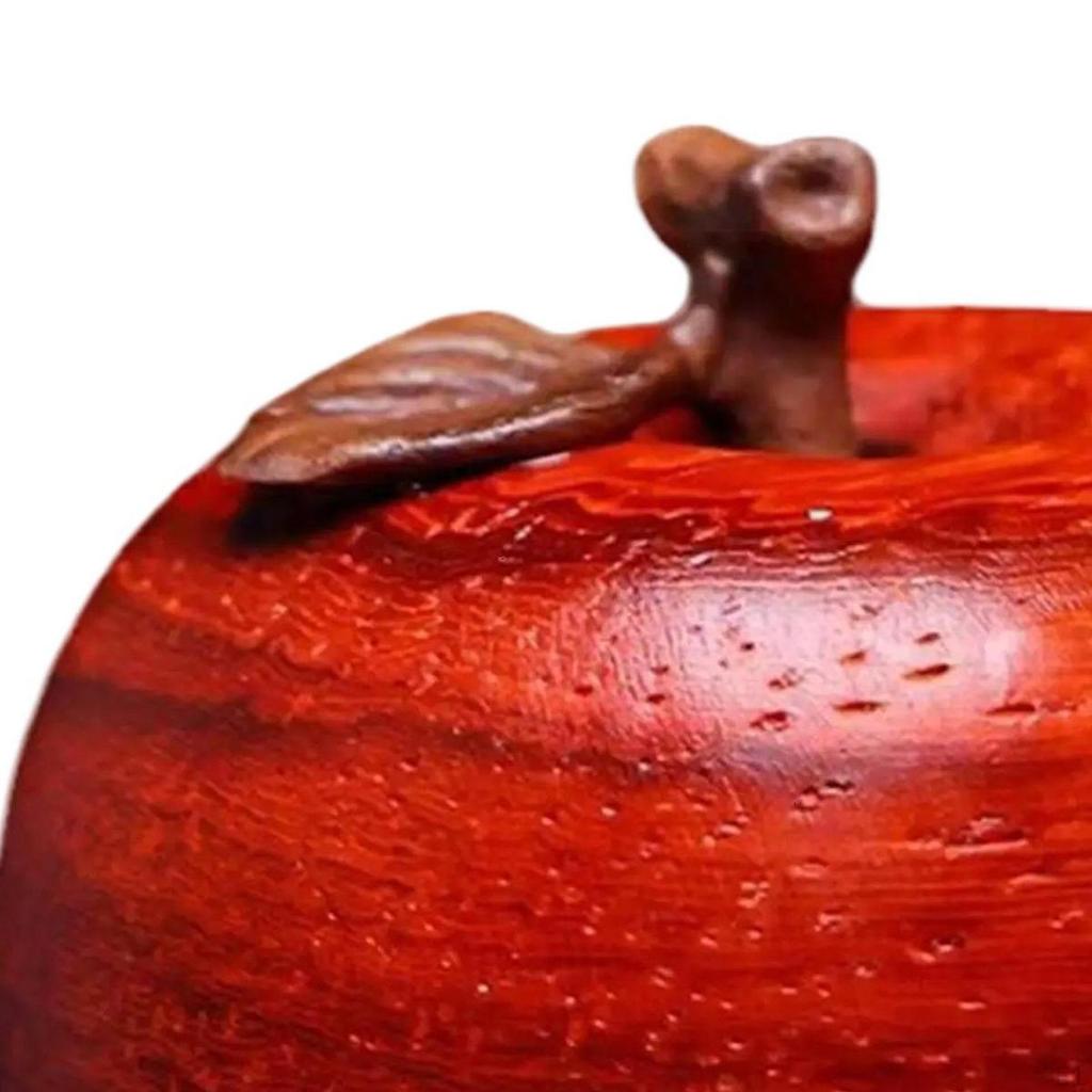 Hand Carved Wooden Statue,Paperweight Home Decor Handmade Handcrafted Fruit Sculpture Small Apple