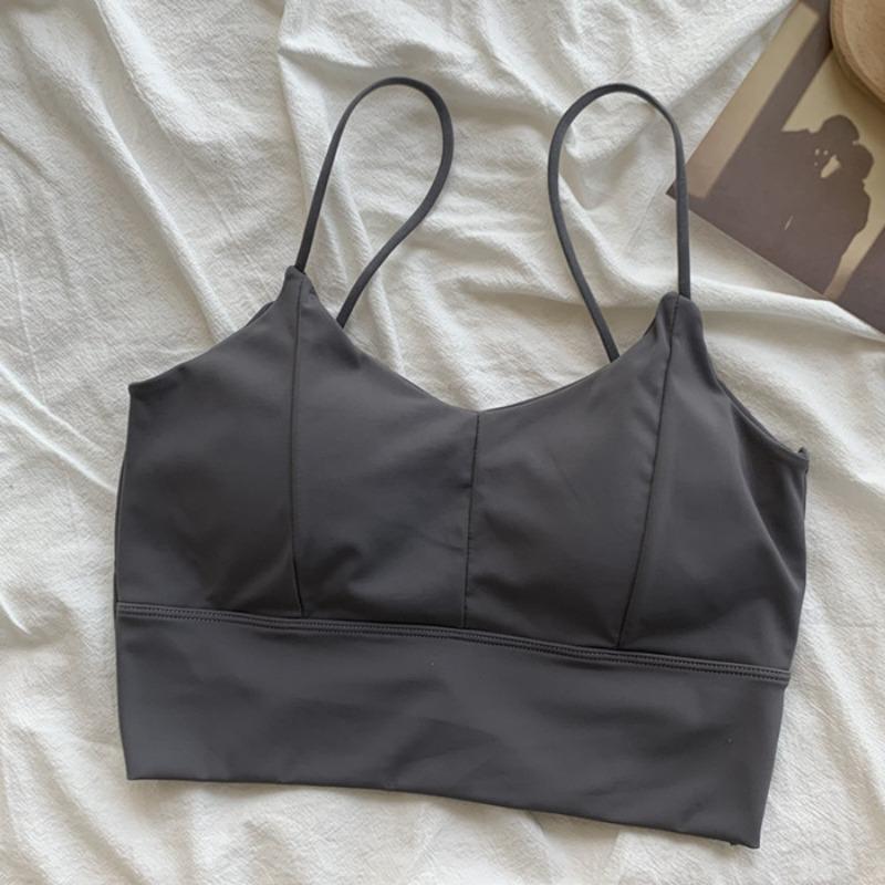 Crisscross Back V-Neck Cami With Built-In Bra OneSize чёрный