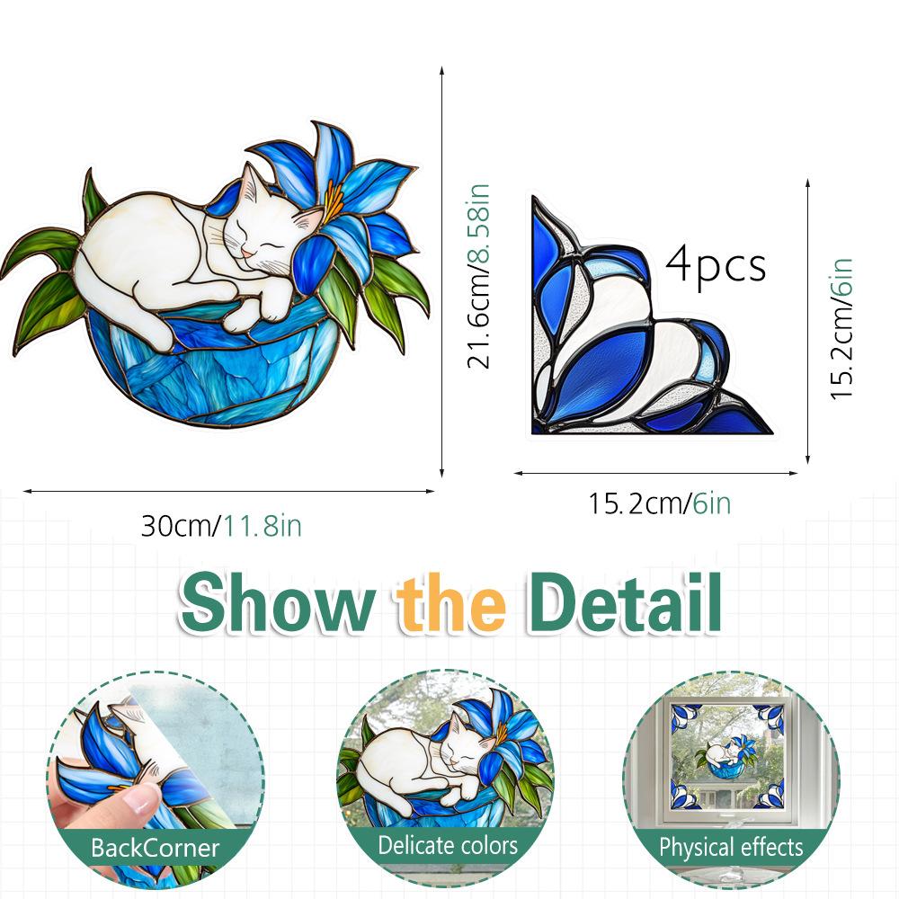 Colorful Window Film PVC Electrostatic Church Glass Decal Wall Sticker Art Mural Wallpaper for Home Decoration