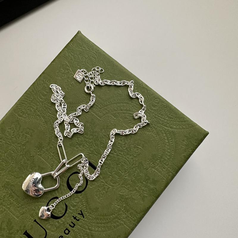 S925 Sterling Silver Niche Design Sense Love Fringed Pig Nose Necklace Korean Fashionable Personality Collarbone Chain 925 silver