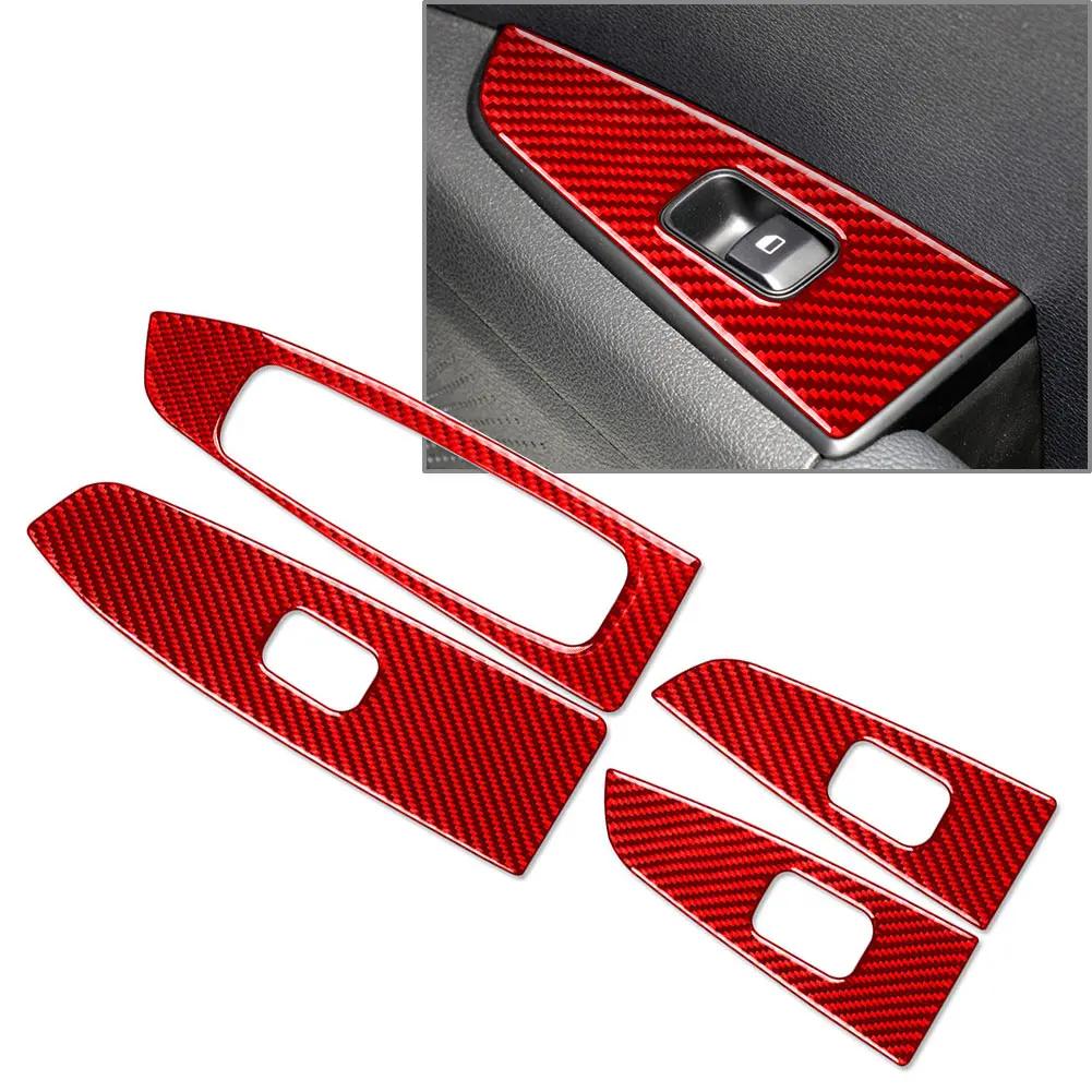 

RHD Carbon Fiber Car Window Lift Switch Panel Cover Decoration Accessories For Kia Forte Cerato K3 2019 2020 2026 2026 2026 червоний