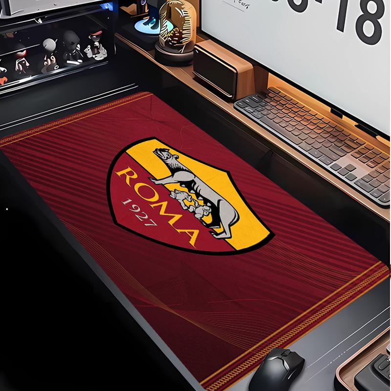 Tappetino per Mouse con Motivo Calcio AS Roma No?Tappetino Mouse da Gioco Antiscivolo con Base in Gomma per Scrivania Ufficio Casa