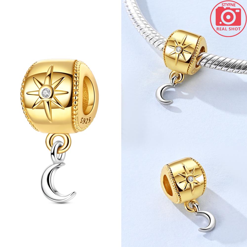 Gold Diy Charms Beads Inlaid Zircon Original Copper Sun Leopard Pendants Fit Bracelet Diy Jewelry Women Gift