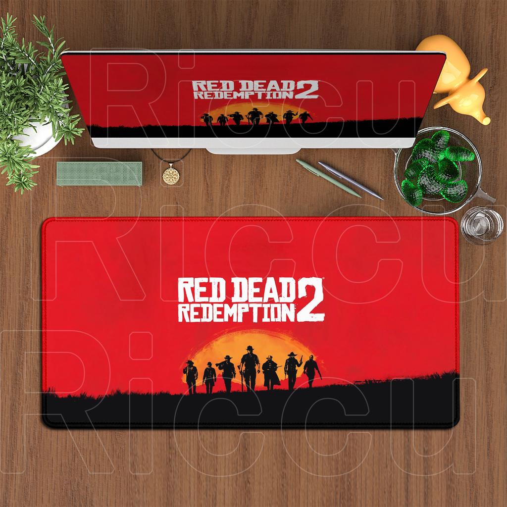 Tappetino per Mouse Sovradimensionato 120x60cm Red Dead Redemption 2 Tappetino da Tavolo per Tastiera da Gioco Accessori per Ufficio Computer Mousepad Antiscivolo Anime
