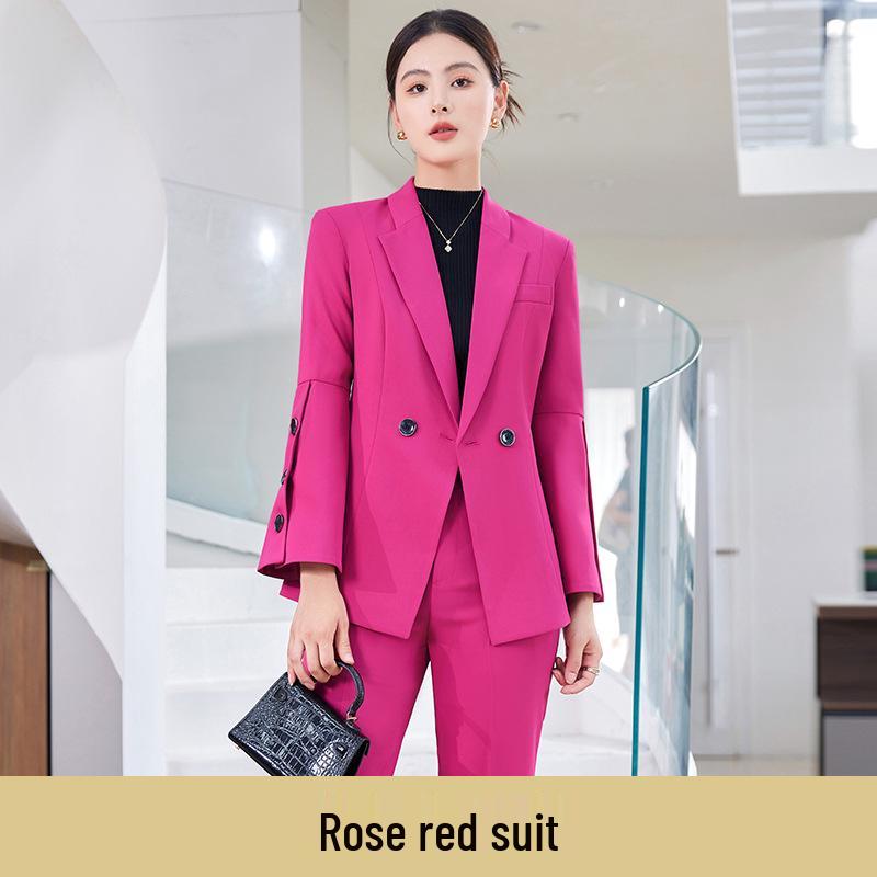 

Женский элегантный осенне-зимний костюм-двойка: Ведущий в стиле богини в широких брюках L