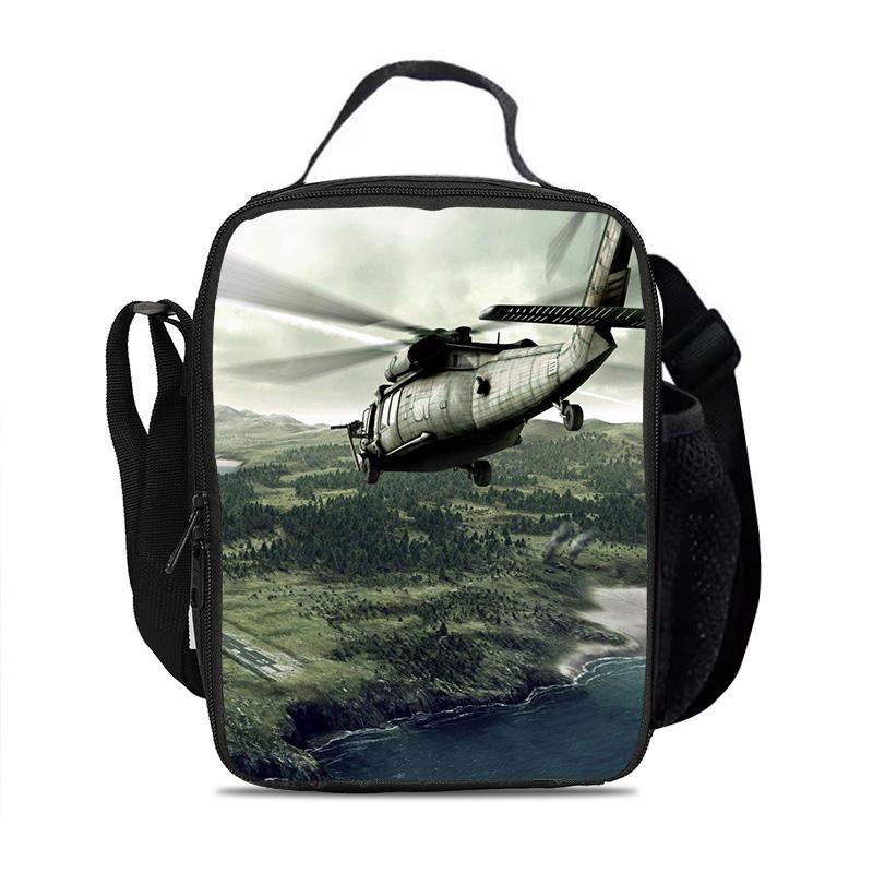 Helicopter Ice Bag Compact and Large Capacity New Mechanical Printed Campus Boys and Girls Best Birthday Gifts for School